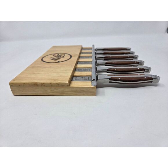GUNTER WILHELM EXECUTIVE CHEF SERIES STEAK KNIVES SET OF 6 GERMAN STEEL W/ RACK - Picture 7 of 10